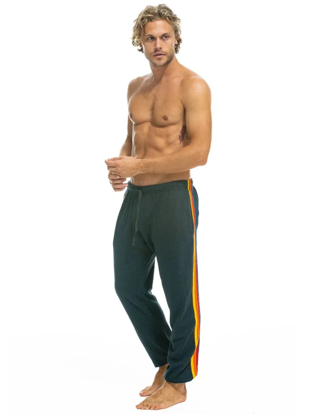 5 Stripe Sweatpant - Charcoal