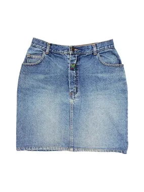 80s vintage blue stonewash denim mini-skirt – W29