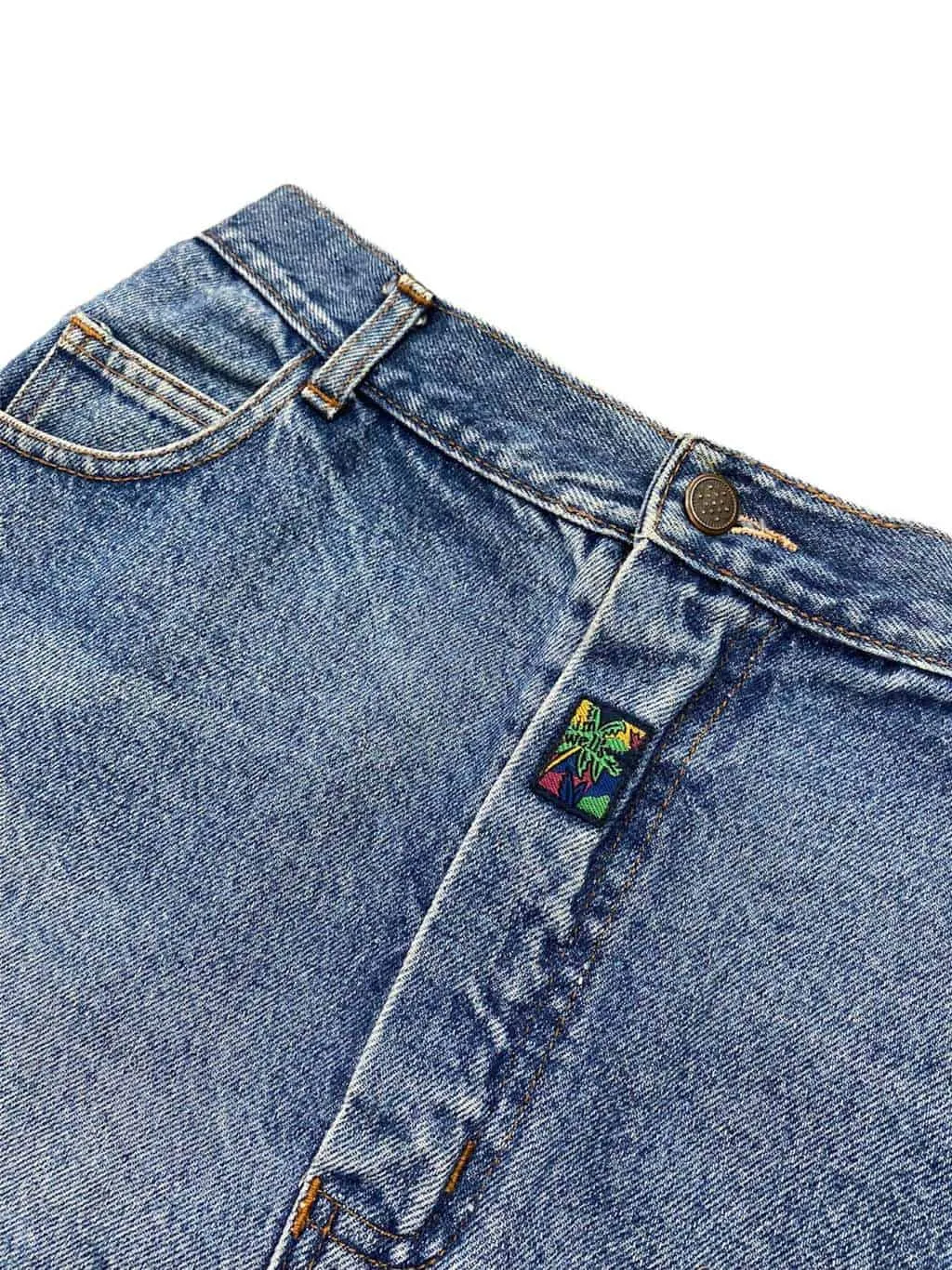 80s vintage blue stonewash denim mini-skirt – W29