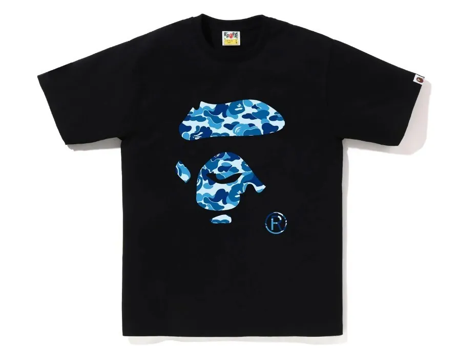 A BATHING APE  |Crew Neck Street Style Plain Cotton Short Sleeves Logo