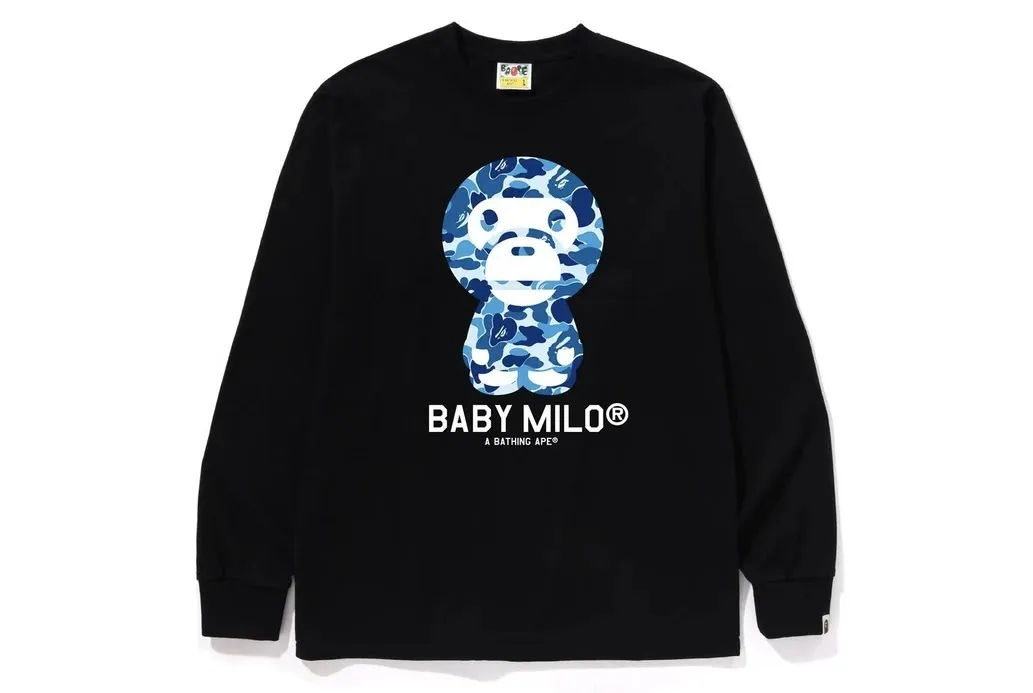 A BATHING APE  |Crew Neck Unisex Street Style Cotton Long Sleeve T-shirt