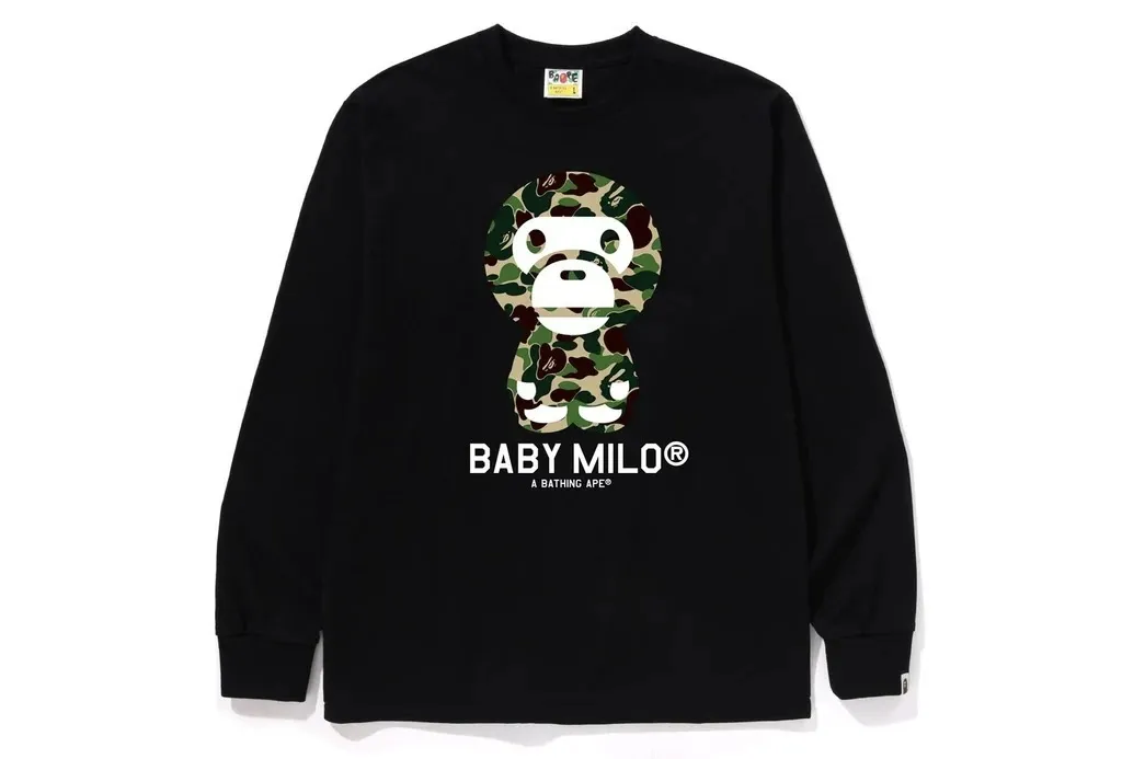 A BATHING APE  |Crew Neck Unisex Street Style Cotton Long Sleeve T-shirt