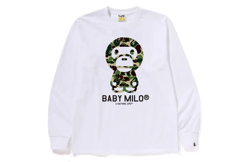 A BATHING APE  |Crew Neck Unisex Street Style Cotton Long Sleeve T-shirt