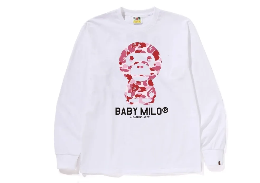 A BATHING APE  |Crew Neck Unisex Street Style Cotton Long Sleeve T-shirt