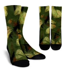 Abstract Camo Hidden Skulls Crew Socks