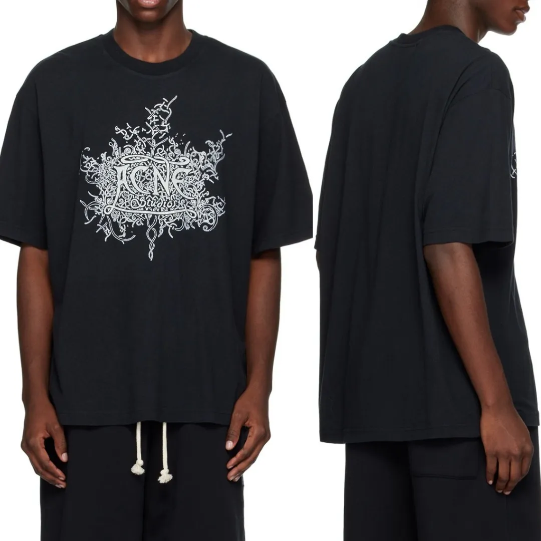 Acne Studios  |Crew Neck Street Style Plain Short Sleeves Logo Designers