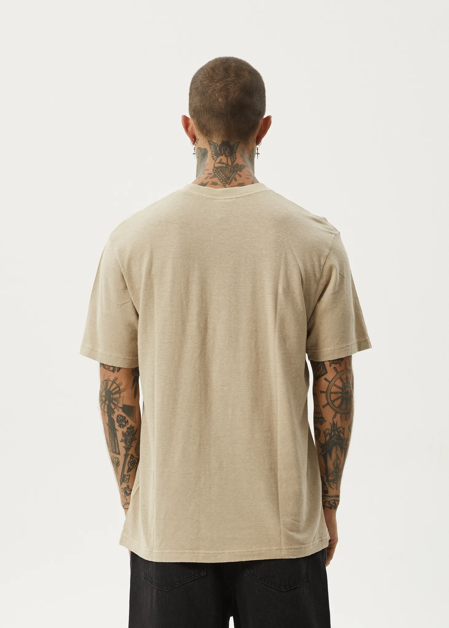 AFENDS Mens Classic - Retro Fit Tee - Taupe