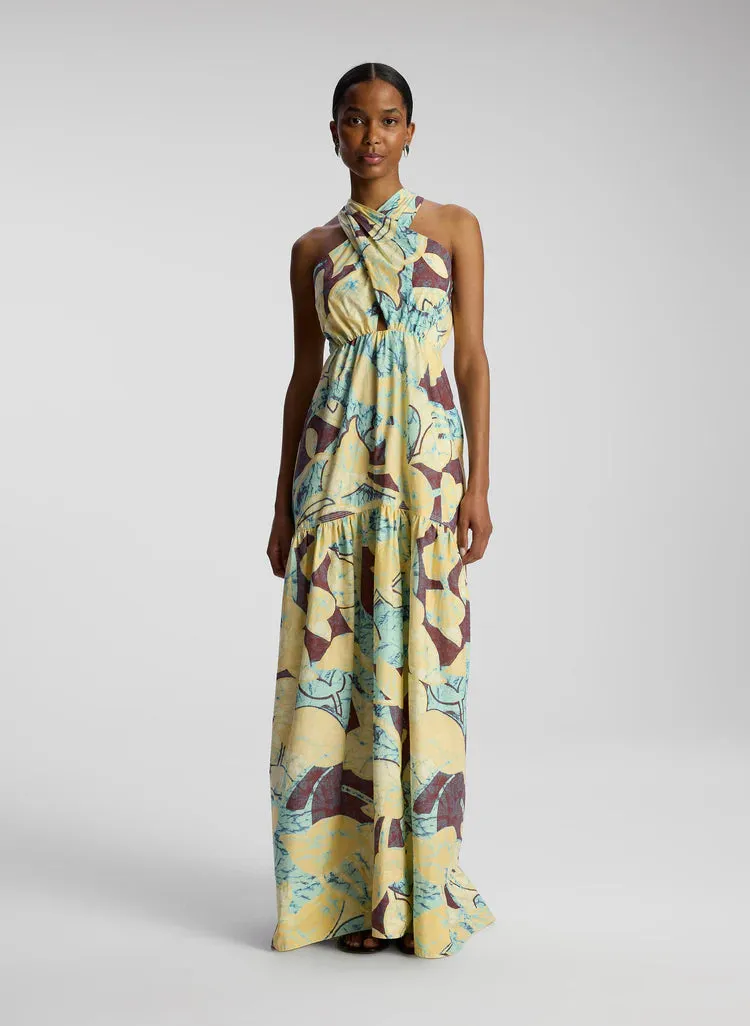 A.L.C. Veronica Cotton Poplin Maxi Dress in Caron/Chardonnay