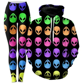 Alien Pattern Hoodie and Leggings Combo