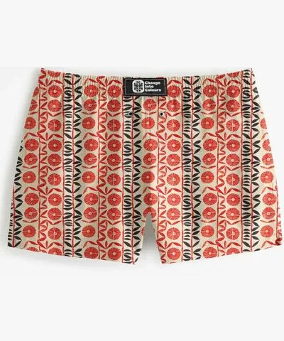 Aloha from Deer Men's Yellow / Orange Aztec Signs Swimming Shorts