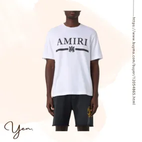 AMIRI  |Crew Neck Street Style Cotton Short Sleeves Logo