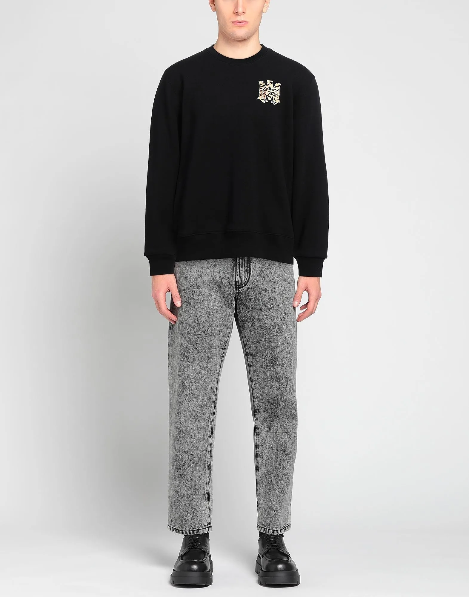 AMIRI  |Crew Neck Street Style Long Sleeves Plain Cotton Logo