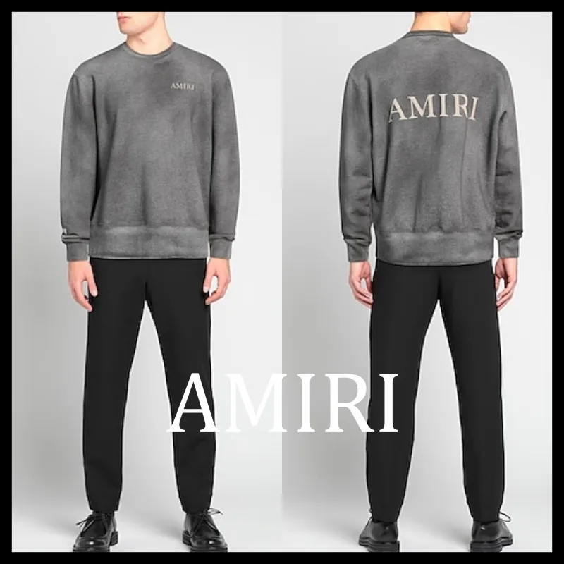 AMIRI  |Crew Neck Unisex Street Style Tie-dye Long Sleeves Cotton