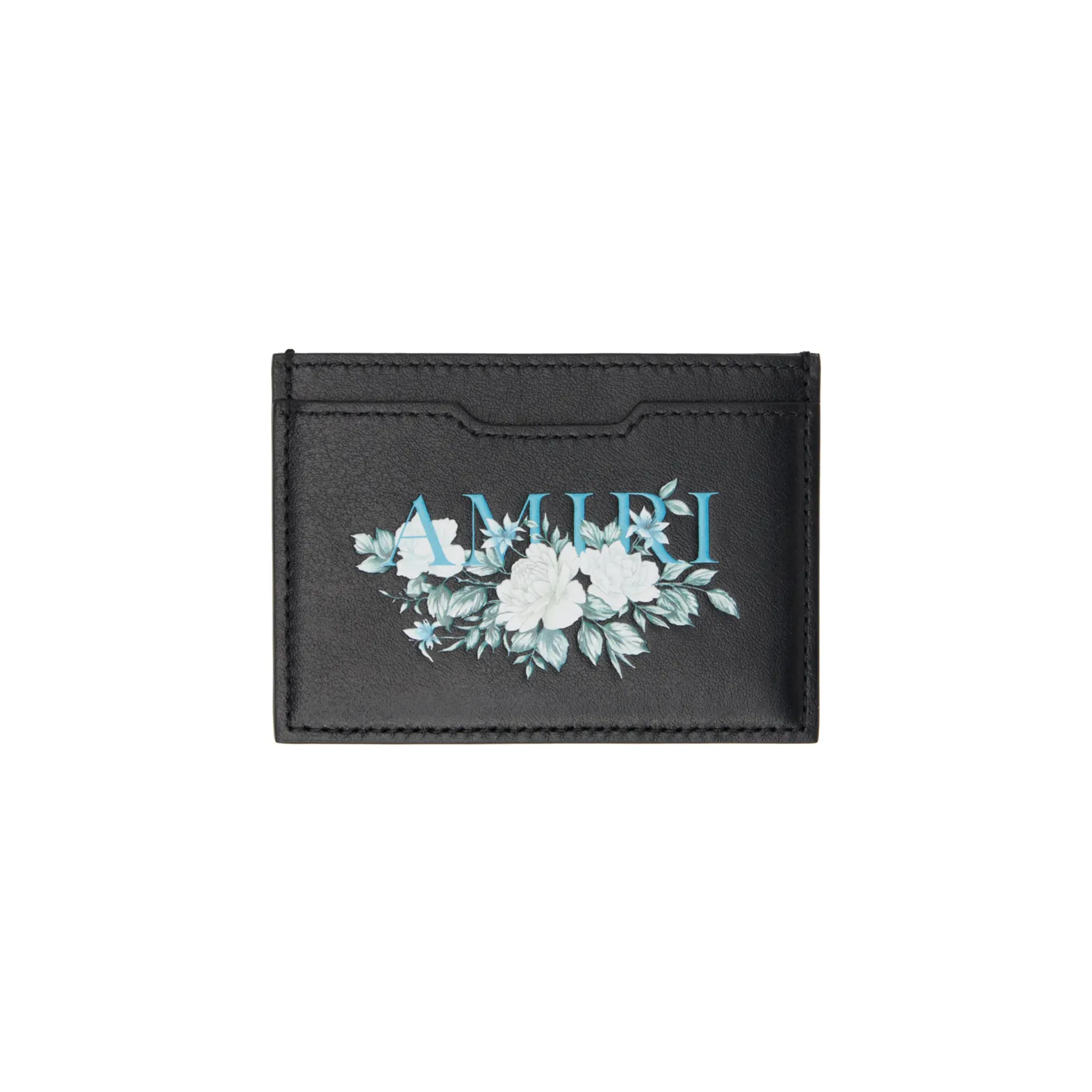 AMIRI FLORAL CARD HOLDER - BLACK