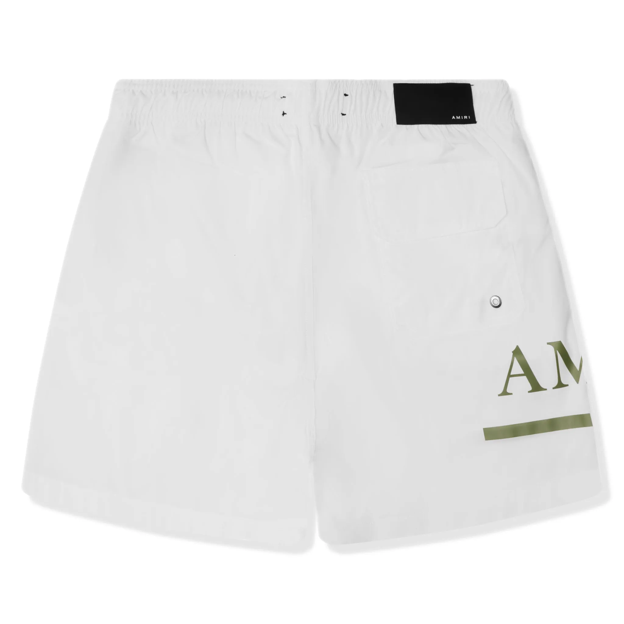 Amiri Ma Bar Logo Swim Shorts White