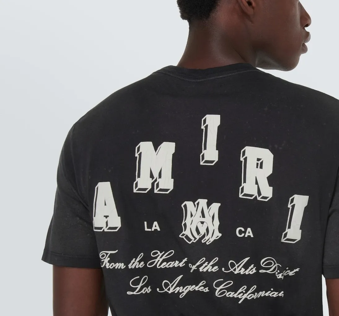 AMIRI  |Street Style Cotton Short Sleeves Logo T-Shirts