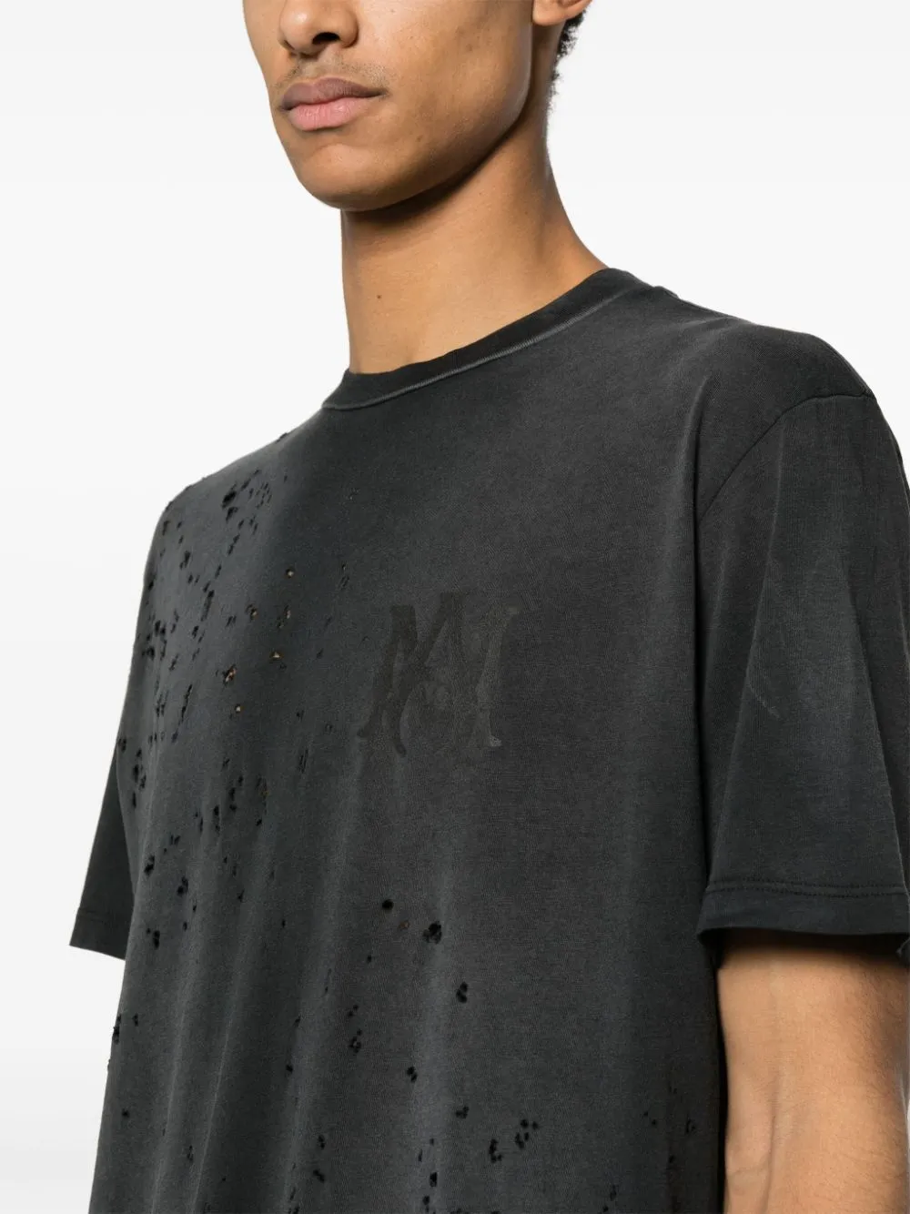 Amiri - T-shirt black à effet usé