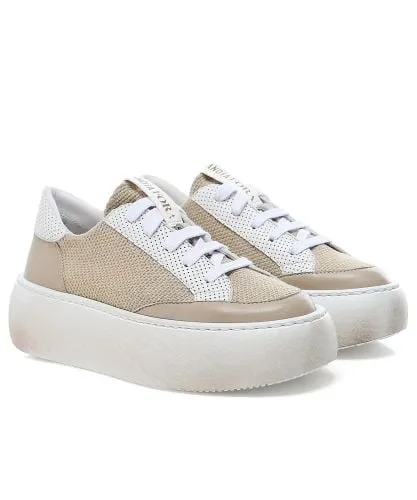 Andia Fora Beige Izar C Platform Trainers | Jules B