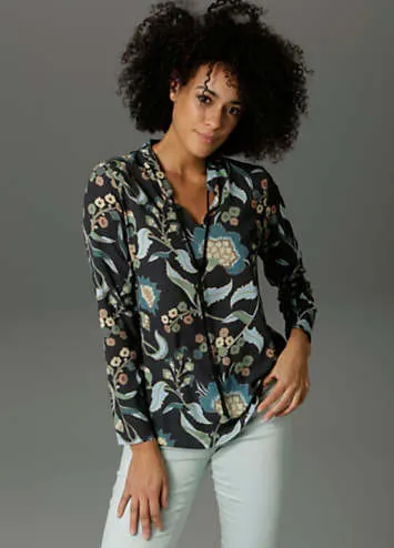 Aniston Casual Floral Print Slip-On Blouse | Kaleidoscope