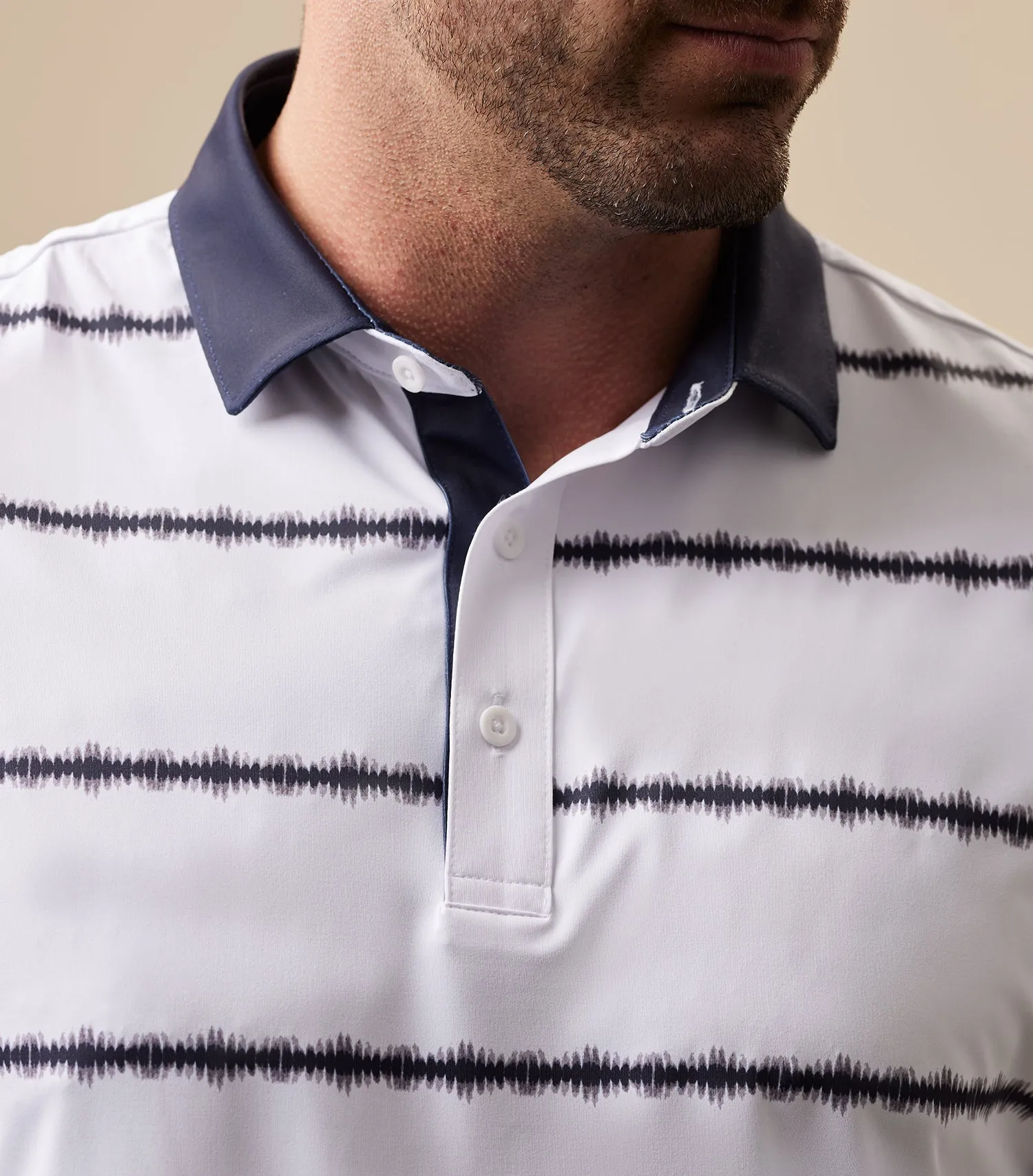 ASHER Shibori Stripe Polo