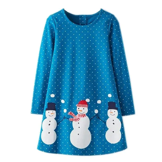 Baby Dress Cotton A-line Princess Dress Christmas Costume for Kids Clothes Autumn Winter Toddler Girls Dresses Children Clothing