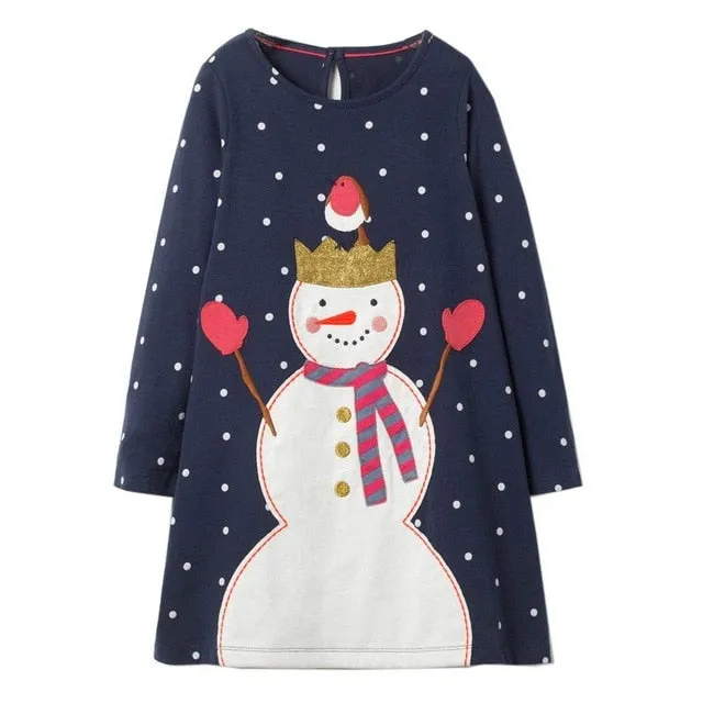 Baby Dress Cotton A-line Princess Dress Christmas Costume for Kids Clothes Autumn Winter Toddler Girls Dresses Children Clothing