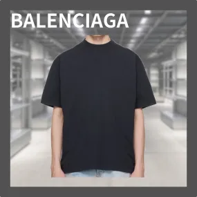 BALENCIAGA  |Crew Neck Street Style Cotton Short Sleeves Logo Luxury