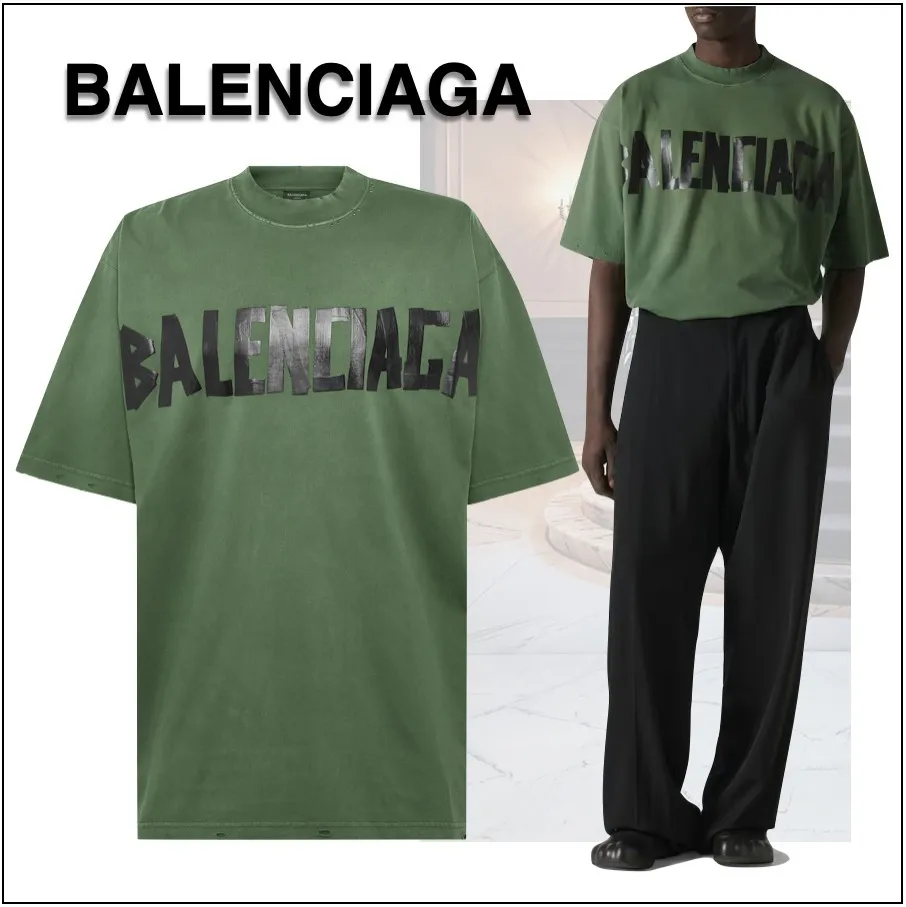 BALENCIAGA  |Crew Neck Street Style Cotton Short Sleeves Oversized