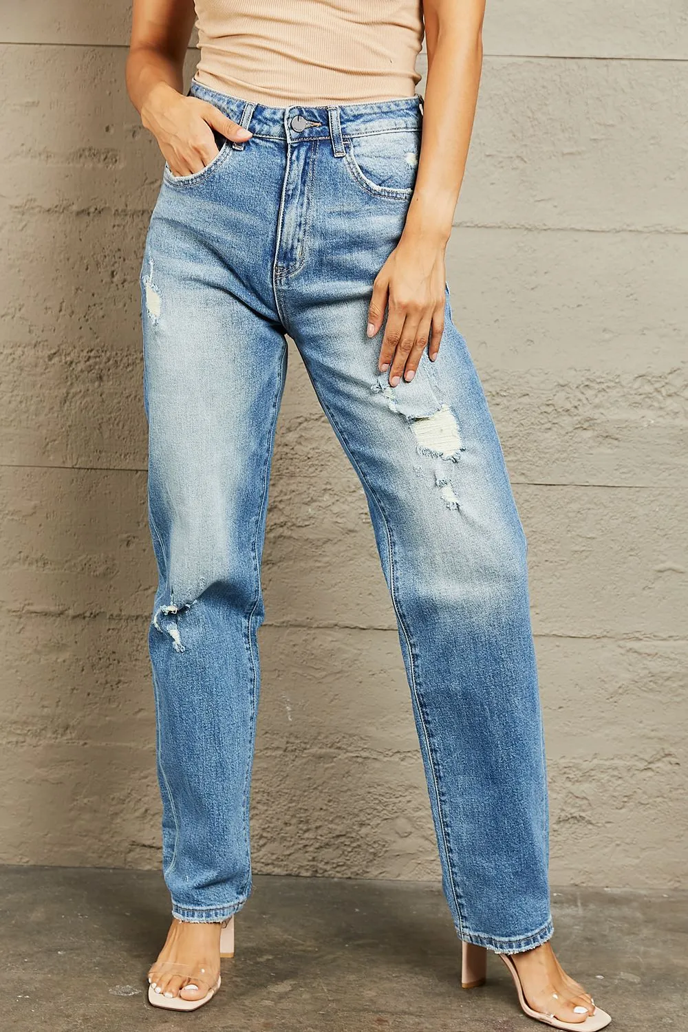 BAYEAS High Waisted Straight Jeans