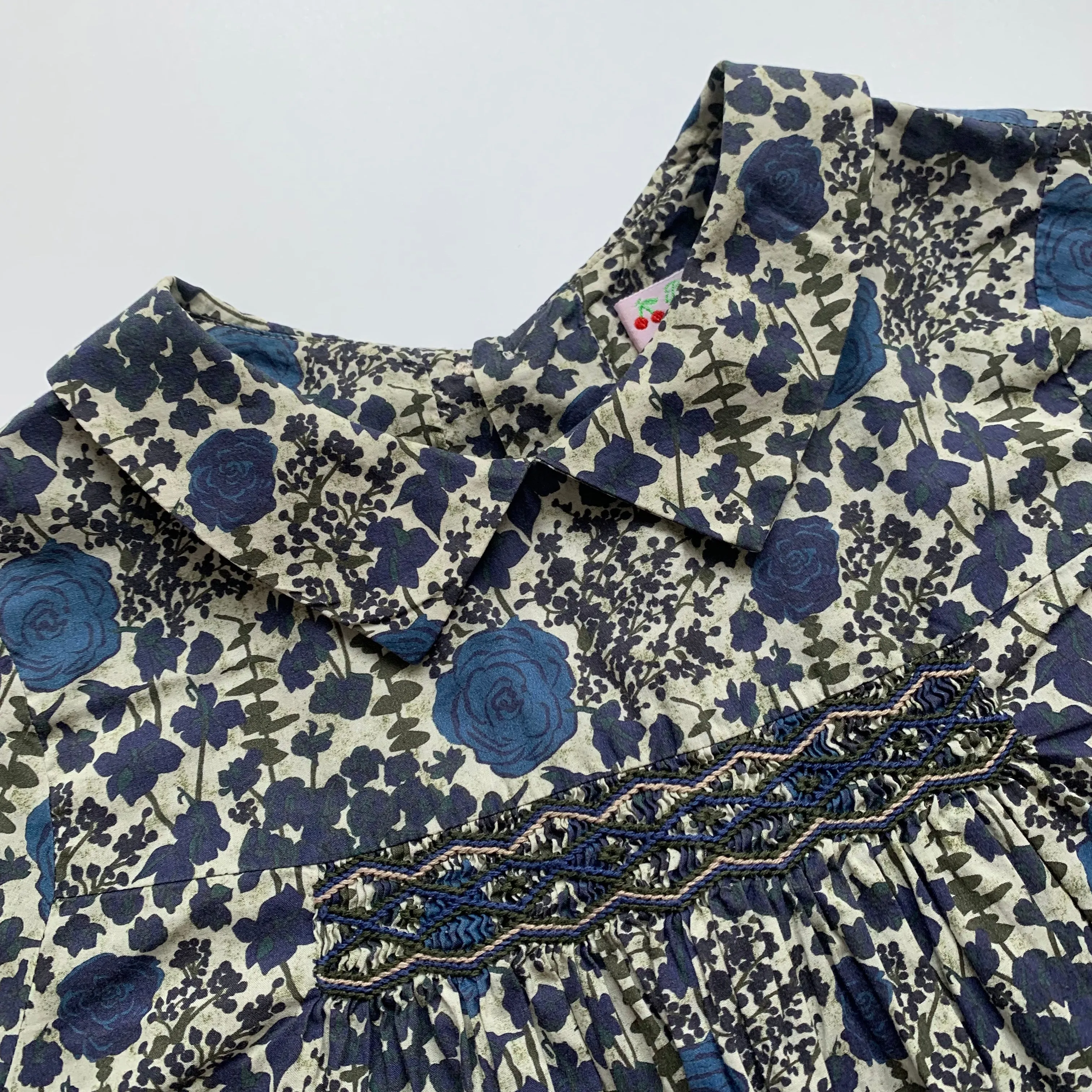 Bonpoint Navy Rose Liberty Print Blouse: 8 Years