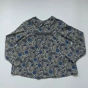 Bonpoint Navy Rose Liberty Print Blouse: 8 Years