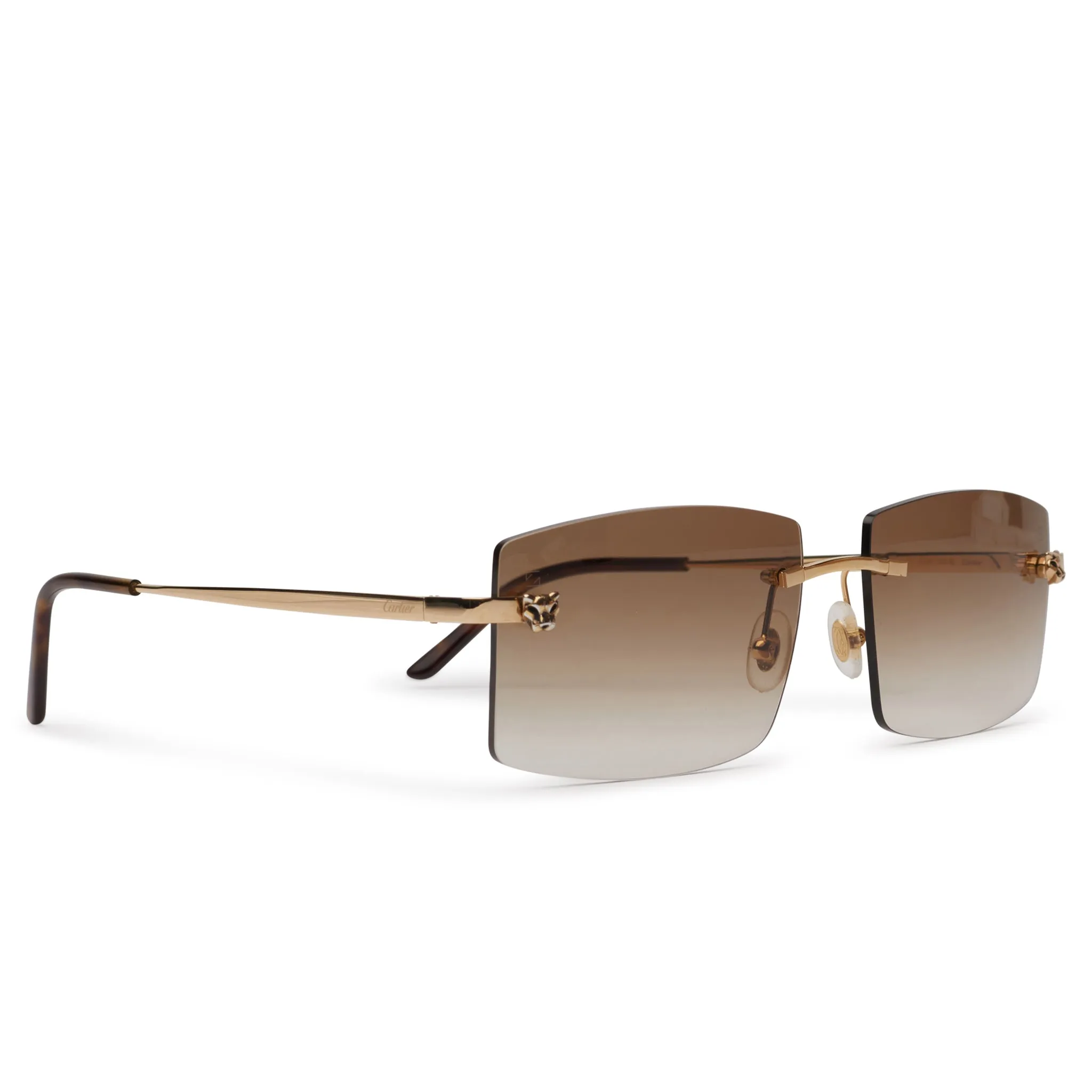 Cartier Eyewear Custom CT0148O-001 Panthere De Cartier Rimless Sunglasses