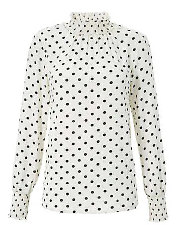 Casual Dotty Slip-On Blouse by Aniston | Look Again