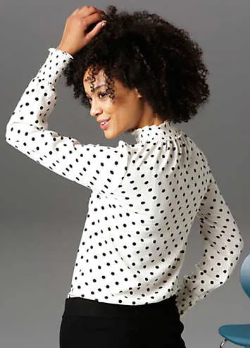 Casual Dotty Slip-On Blouse by Aniston | Look Again