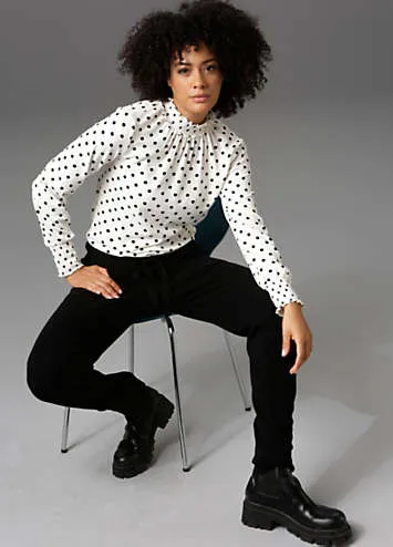 Casual Dotty Slip-On Blouse by Aniston | Look Again