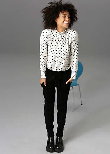 Casual Dotty Slip-On Blouse by Aniston | Look Again