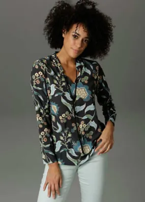 Casual Floral Print Slip-On Blouse by Aniston | Look Again