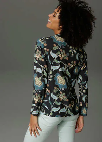 Casual Floral Print Slip-On Blouse by Aniston | Look Again