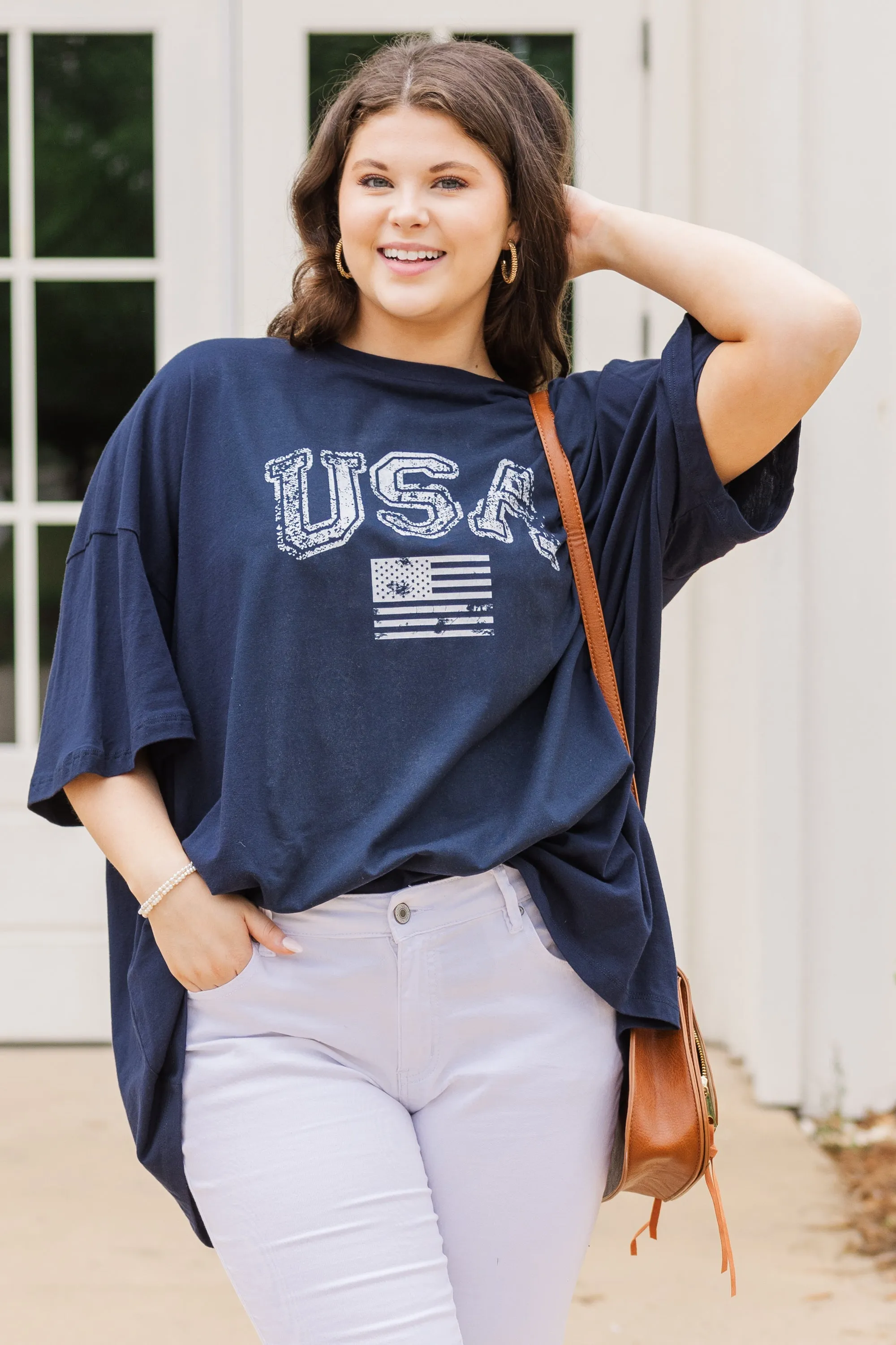 Classic American Boyfriend Tee, Midnight Navy