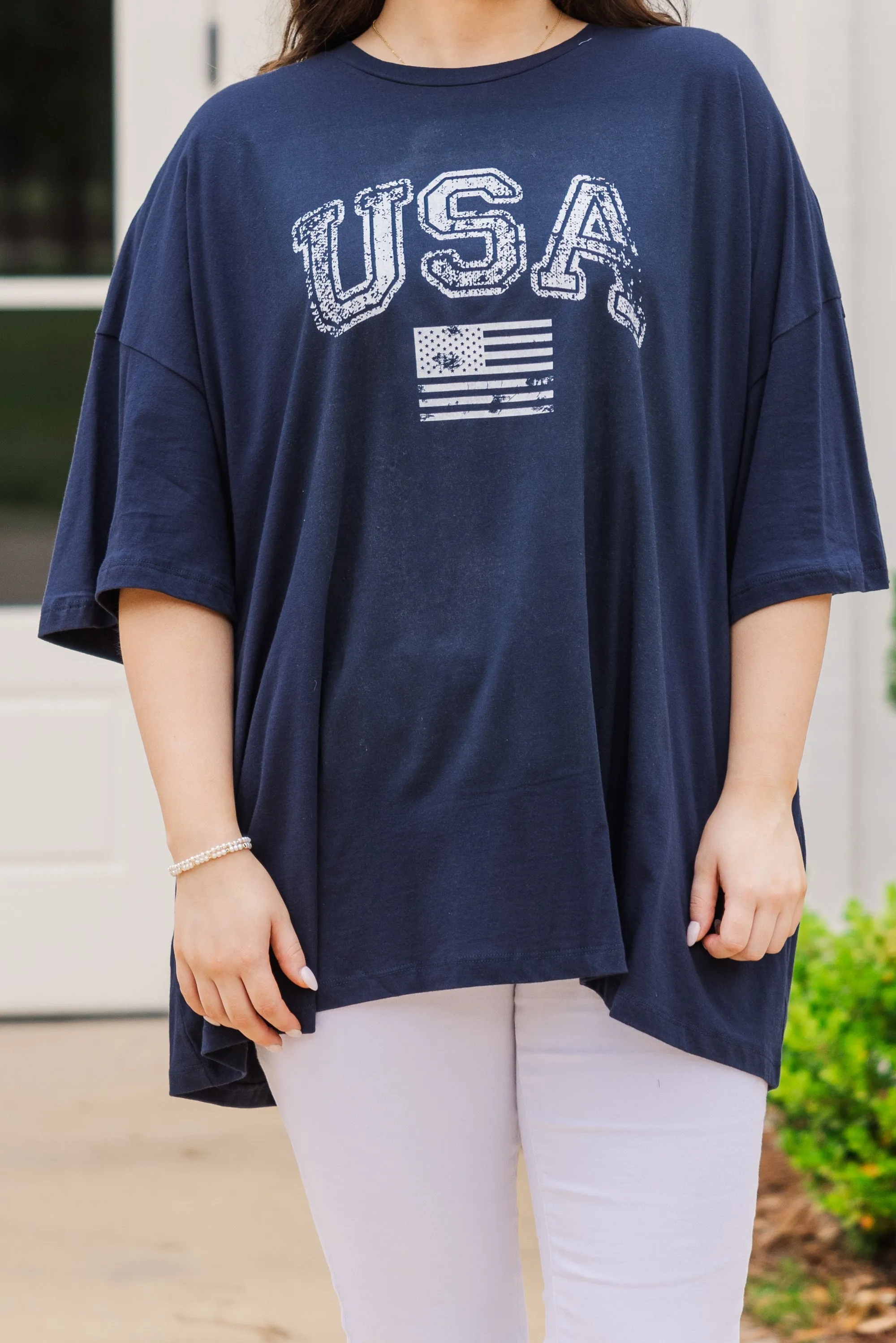 Classic American Boyfriend Tee, Midnight Navy