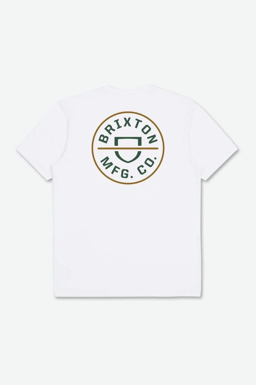 Crest II S/S Standard Tee - White/Pine Needle/Golden Brown