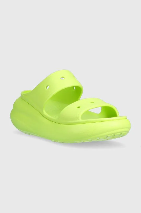 Crocs sliders CLASSIC CRUSH SANDAL women's green color 207670