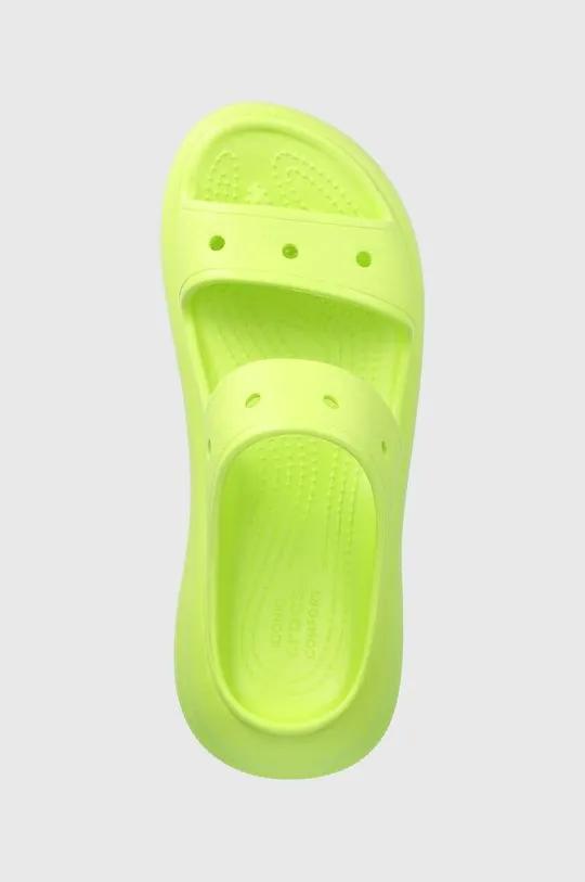 Crocs sliders CLASSIC CRUSH SANDAL women's green color 207670