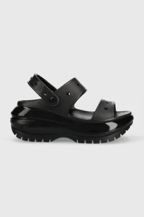 Crocs sliders Classic Mega Crush sandal women's black color 207989