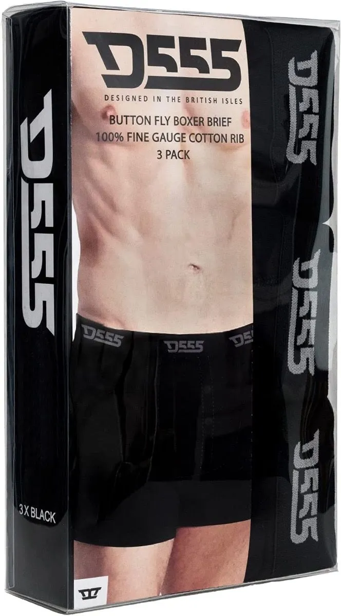 D555 Driver 3-Pack Boxer Shorts Black