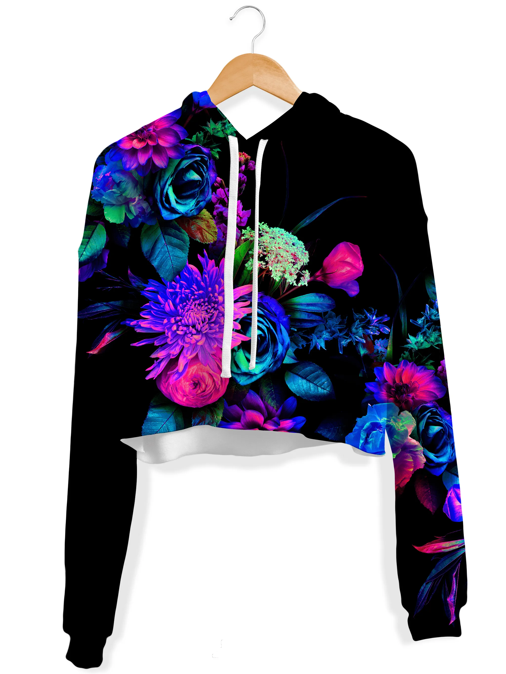 Darkest Bloom Fleece Crop Hoodie