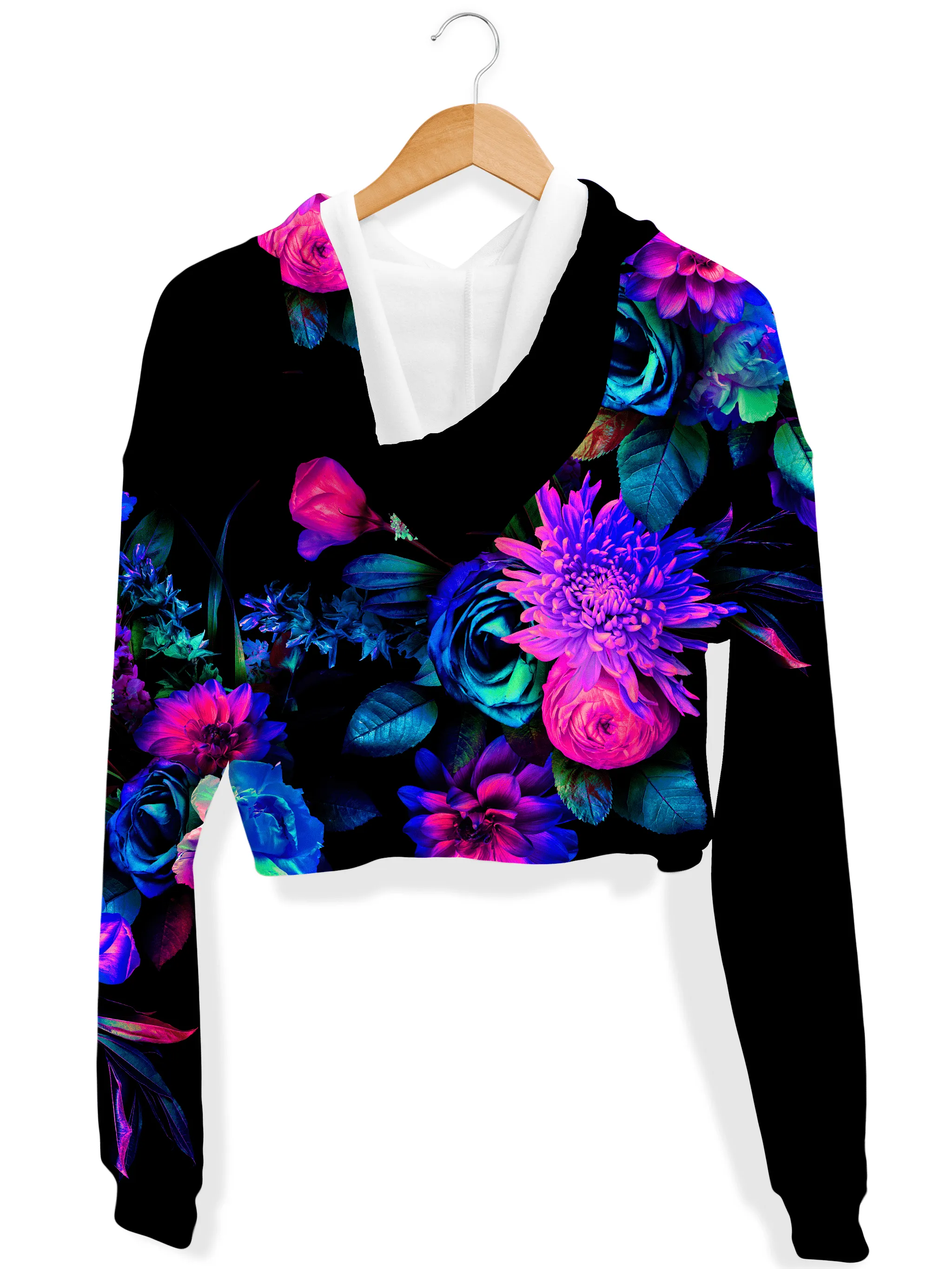 Darkest Bloom Fleece Crop Hoodie