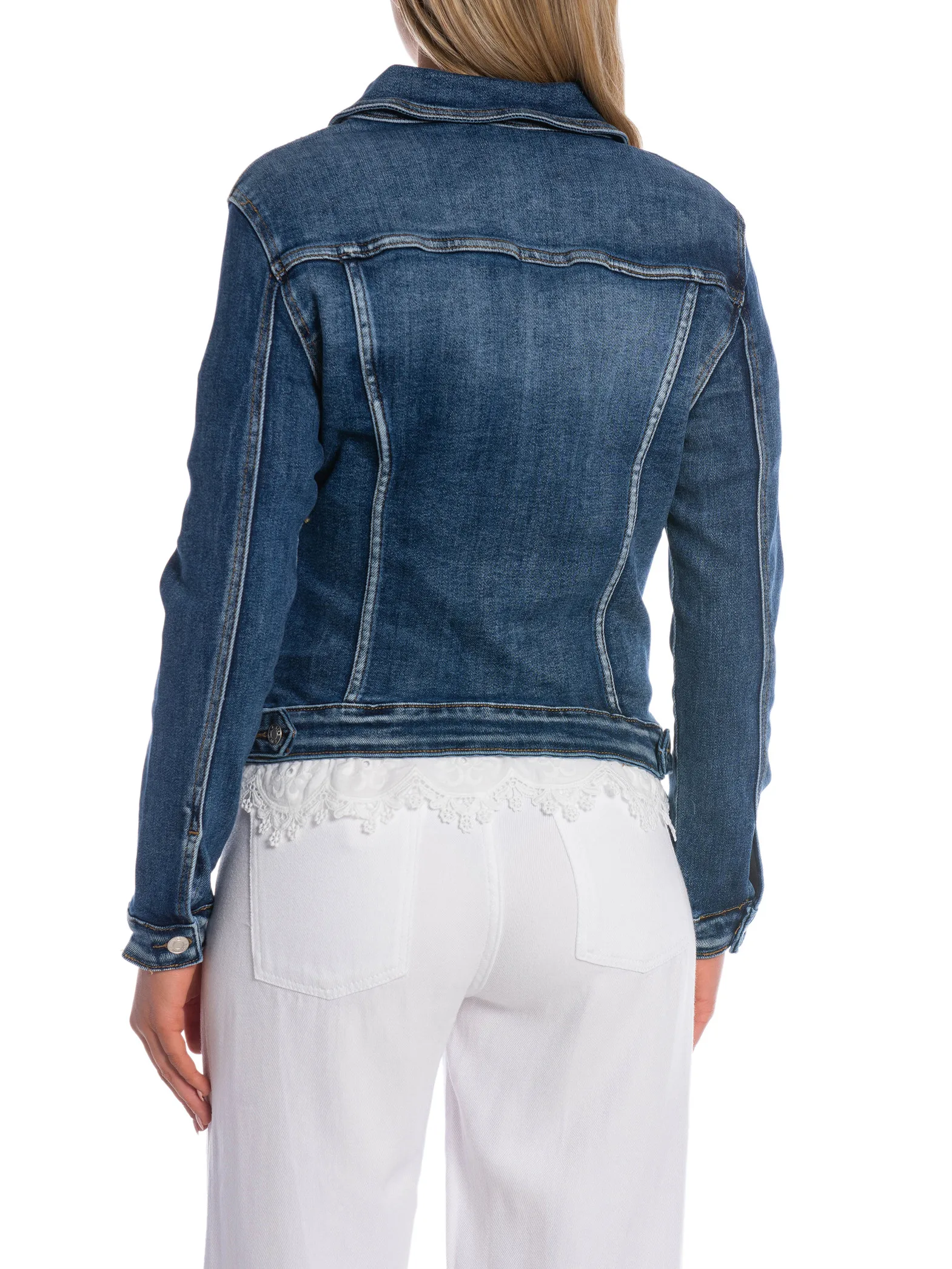 DENIM LIFE JEANSJACKA FLEUR DIAMOND STRASS