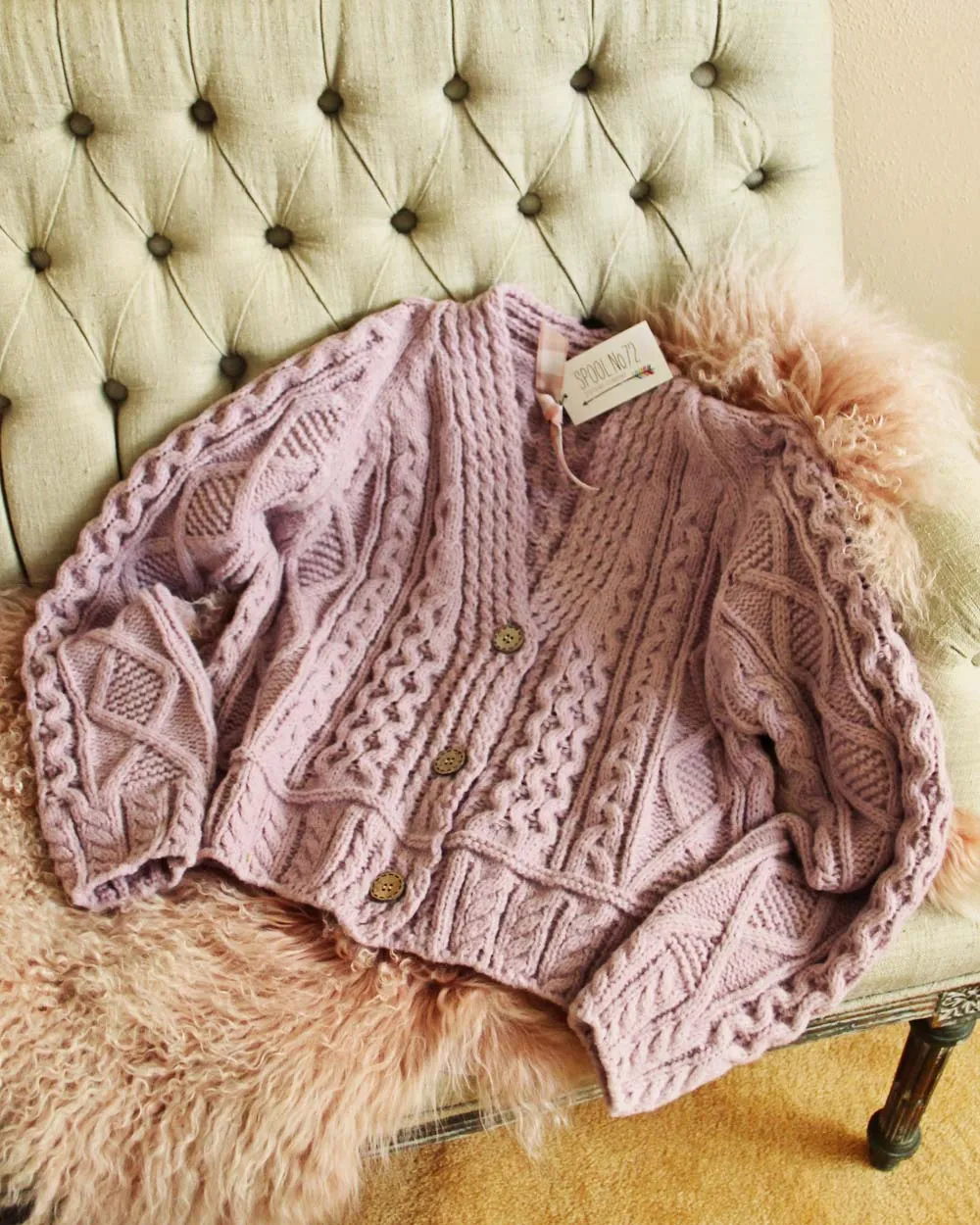 Dusty Lavender Fisherman's Sweater