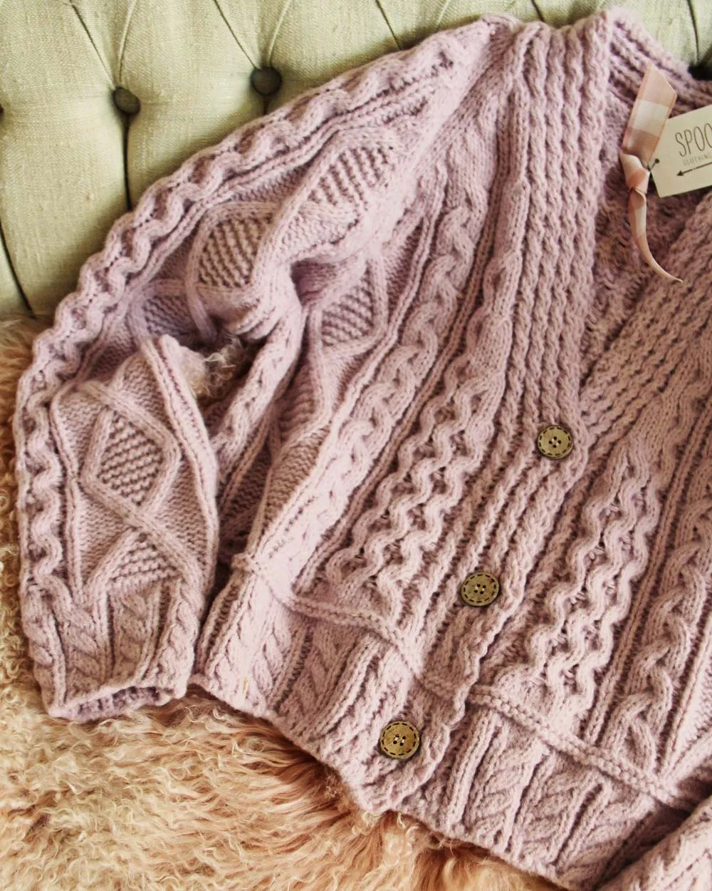 Dusty Lavender Fisherman's Sweater